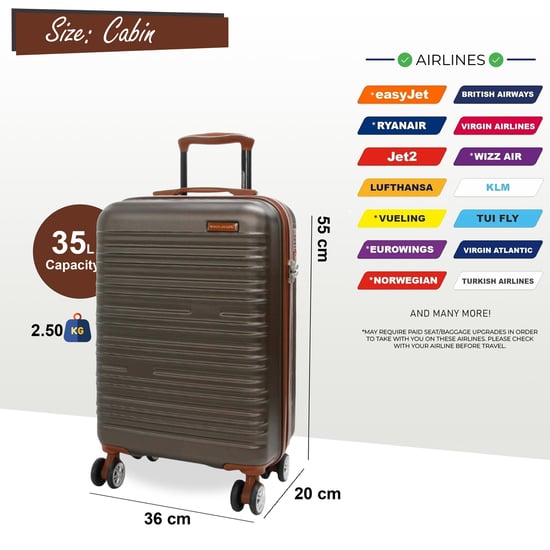 Maleta rígida expandible de ABS con 8 ruedas, color marrón café, resistente, para viajes y vacaciones - Image 4