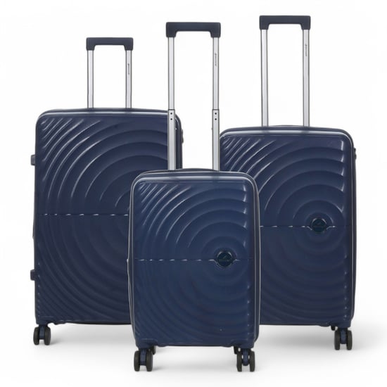 Maleta de cabina rígida expandible azul marino con 8 ruedas - Image 1