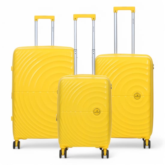 Maleta de cabina rígida expandible amarilla con 8 ruedas - Image 1