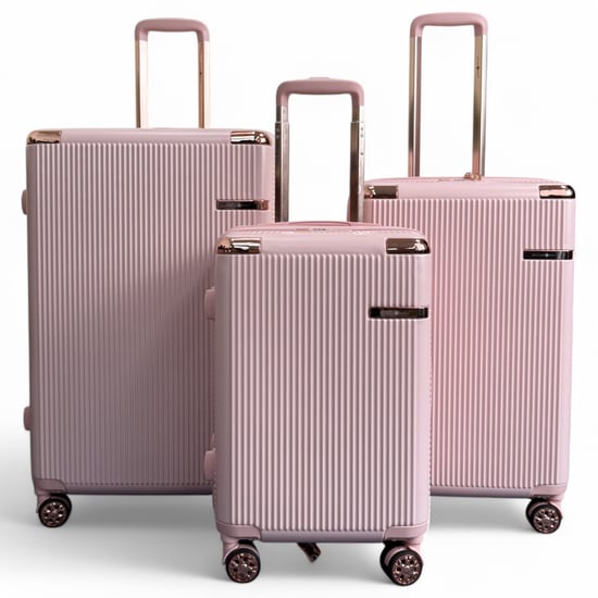 Maleta de cabina de viaje expandible de color oro rosa con carcasa rígida y 8 ruedas - Image 1