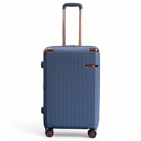 Maleta de cabina de viaje expandible de color azul con carcasa rígida y 8 ruedas - Image 5