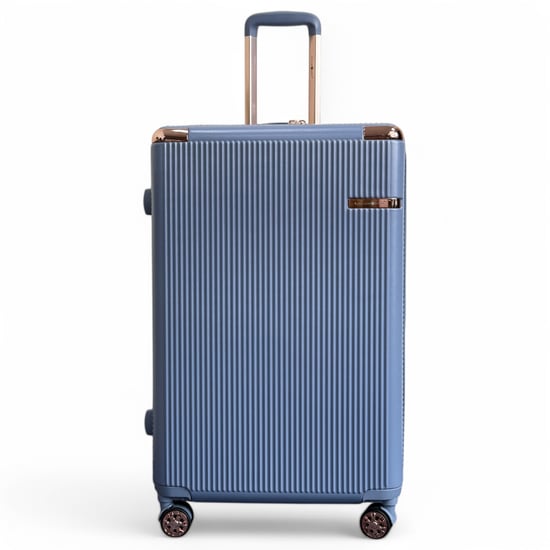 Maleta de cabina de viaje expandible de color azul con carcasa rígida y 8 ruedas - Image 6