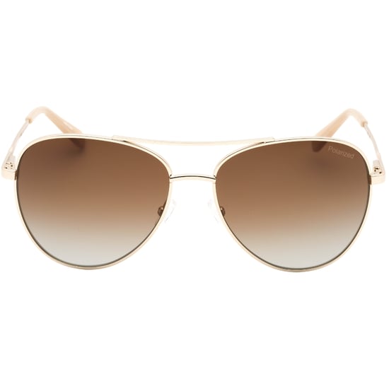 Gafas de sol en dorado claro con lentes SF PZ marrones de Banana Republic - Image 1