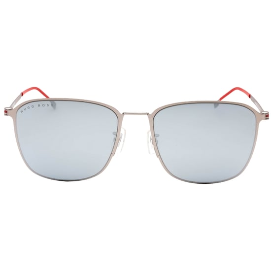 Hugo Boss Gafas de sol extra blancas con lentes ML en plata rutenio mate - Image 1