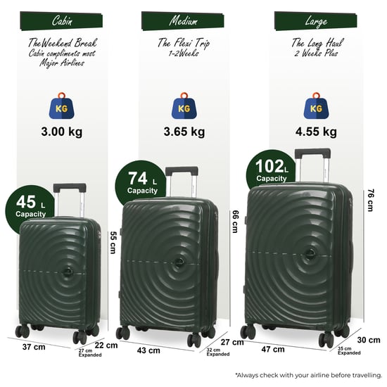Maleta de cabina expandible de 8 ruedas y carcasa rígida verde oscuro - Image 2