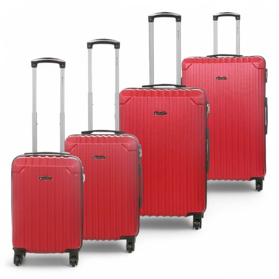 Maleta de viaje rígida de ABS roja con 8 ruedas - Image 1