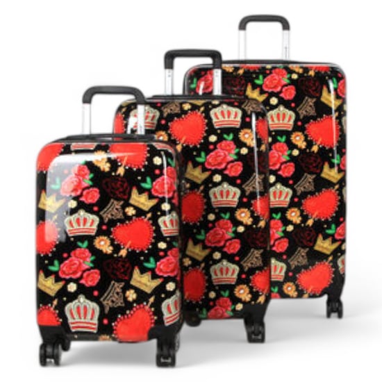 Maleta rígida expandible con estampado de rosas negras y 8 ruedas - Image 4