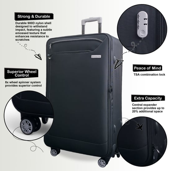 Maleta de cabina Soft Shell 59 x 37 x 23 cm Equipaje Adecuado para Easyjet, Ryanair - Image 3