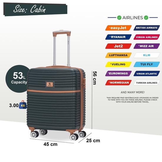 Maleta de cabina rígida de ABS resistente de 56 x 45 x 25 cm, apta para British Airways - Image 2