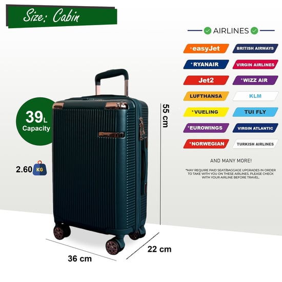 Maleta rígida de cabina de PC de 55 x 36 x 22 cm, apta para Easyjet y Ryanair. - Image 2