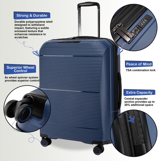 Maleta de cabina rígida expandible de PP de 55 x 39 x 24 cm. Apta para Easyjet y Ryanair. - Image 3