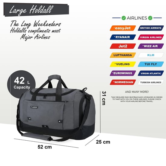 Bolsa de viaje grande tipo lona para fin de semana, para gimnasio, deportes y cabina - Image 2