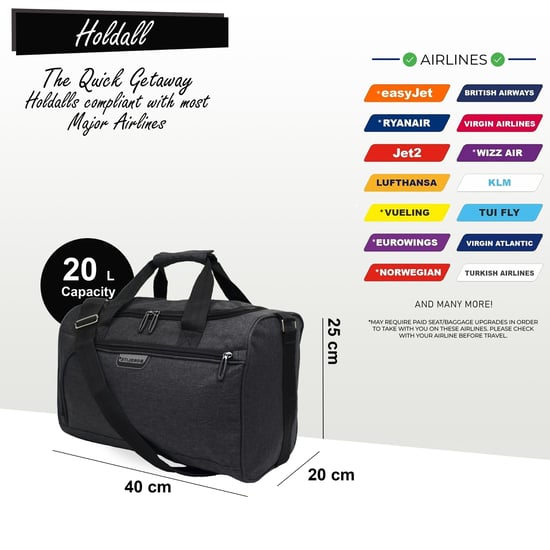 Bolsa de mano de 40 x 20 x 25 cm para debajo del asiento, ideal para Ryanair y Easy Jet. - Image 2