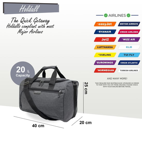 Bolsa de mano de 40 x 20 x 25 cm para debajo del asiento, ideal para Ryanair y Easy Jet. - Image 2