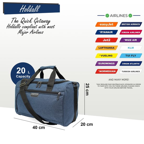 Bolsa de mano de 40 x 20 x 25 cm para debajo del asiento, ideal para Ryanair y Easy Jet. - Image 2