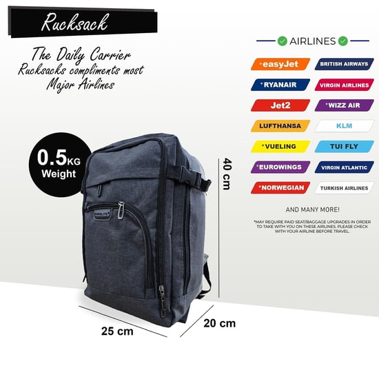 Mochila de cabina de 40 x 20 x 25 cm para Easy Jet y Ryanair. - Image 2