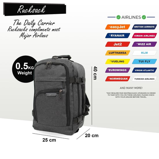 Mochila de cabina de 40 x 20 x 25 cm para Easy Jet y Ryanair. - Image 2
