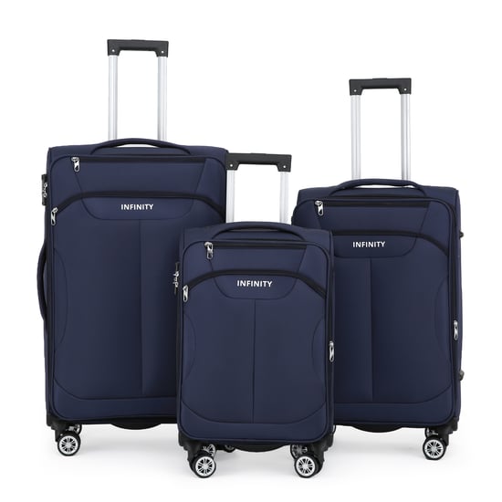 Maleta de carcasa blanda azul con 8 ruedas, equipaje de mano ligero TSA para viaje en cabina - Image 1