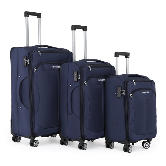 Maleta de carcasa blanda azul con 8 ruedas, equipaje de mano ligero TSA para viaje en cabina - Image 4