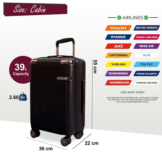 Maleta rígida de cabina de PC de 55 x 36 x 22 cm, apta para Easyjet y Ryanair. - Image 2