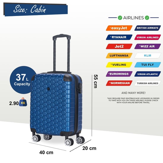 Maleta de cabina rígida ABS resistente de 55 x 40 x 20 cm. Apta para Easyjet y Ryanair. - Image 2
