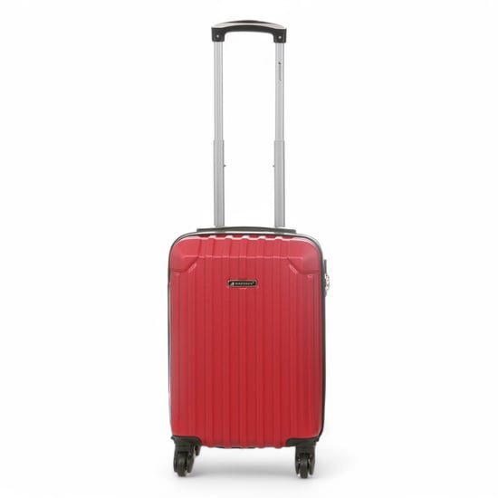 Maleta de cabina rígida ABS roja con 8 ruedas y compartimento para equipaje de mano - Image 1