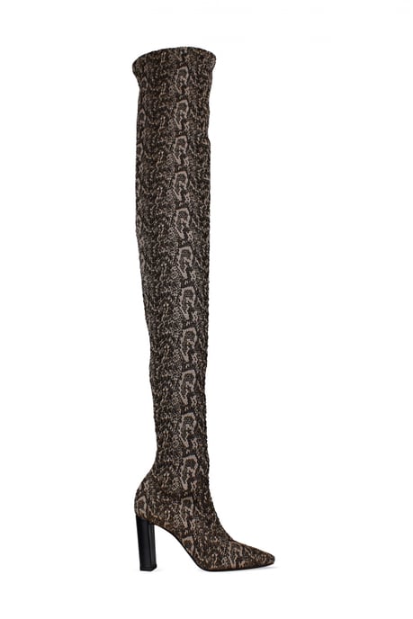 Saint Laurent Botas hasta el muslo Moon Beige - Image 1