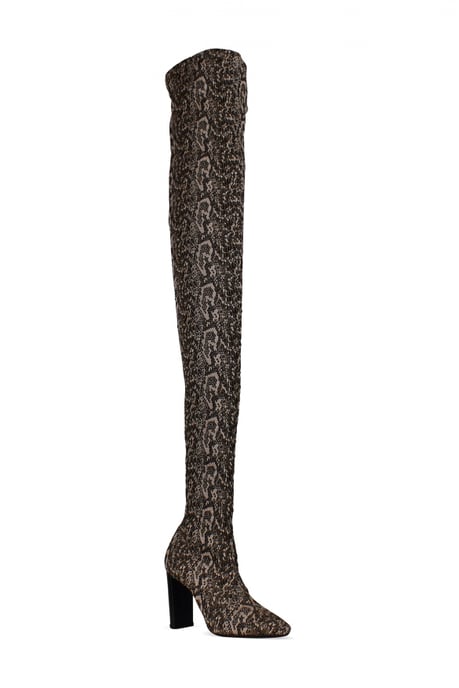 Saint Laurent Botas hasta el muslo Moon Beige - Image 2