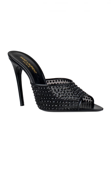 Saint Laurent Mules Blonde Negro - Image 3