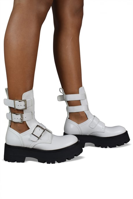 Alexander McQueen Botas Rave Buckle Blanco - Image 2