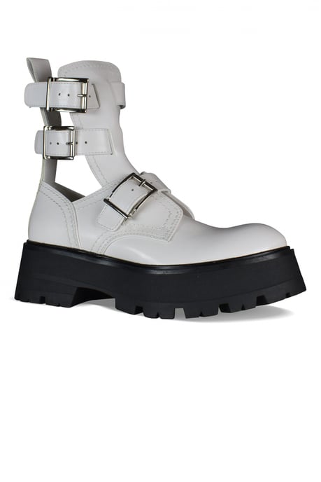 Alexander McQueen Botas Rave Buckle Blanco - Image 3