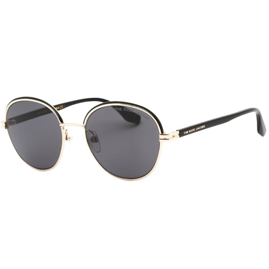 Marc Jacobs gafas de sol redondas grises con lentes negros y dorados - Image 2