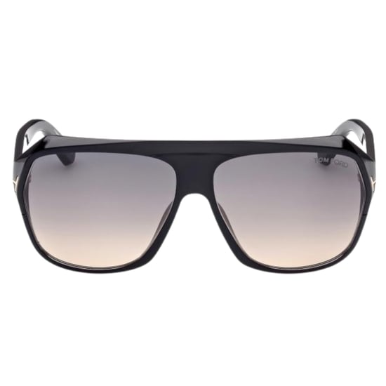 Tom Ford Hawkings-02 Gafas de sol negras brillantes con lentes ahumados degradados - Image 1