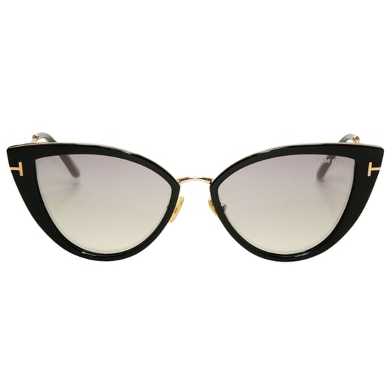 Tom Ford Anjelica-02 Gafas de sol negras brillantes con lentes de espejo ahumado - Image 1