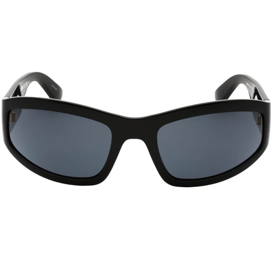 Moschino gafas de sol negras con lentes grises y logo atrevido - Image 1