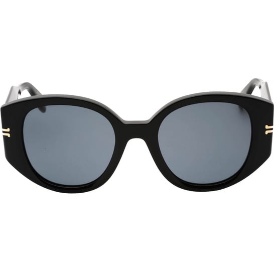 Marc Jacobs gafas de sol negras con lentes redondeadas grises - Image 1