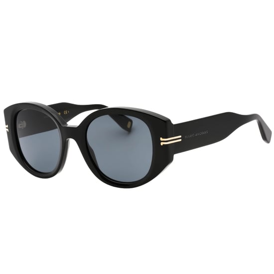Marc Jacobs gafas de sol negras con lentes redondeadas grises - Image 2