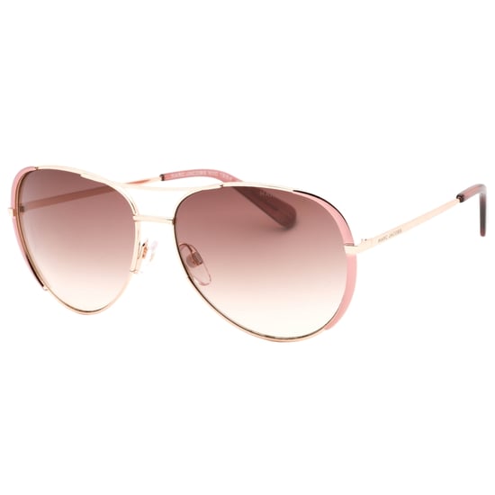 Marc Jacobs Gafas de sol doradas con detalle rosa y lentes marrones - Image 2