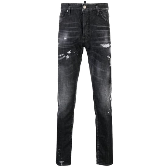 Dsquared2 Cool Guy Jean Vaqueros con lavado rasgado y salpicaduras de pintura negra - Image 1