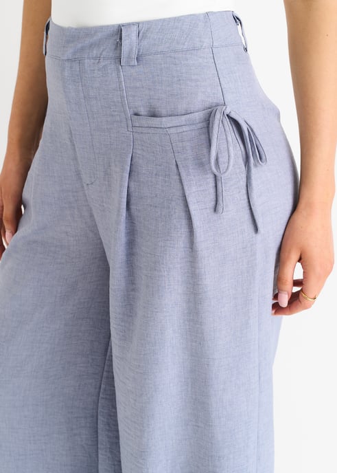 Pantalones anchos de cintura alta de lino - Image 2