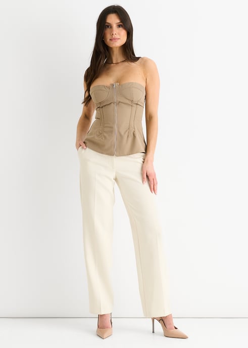 Top bandeau con detalle de costuras en piedra - Image 1