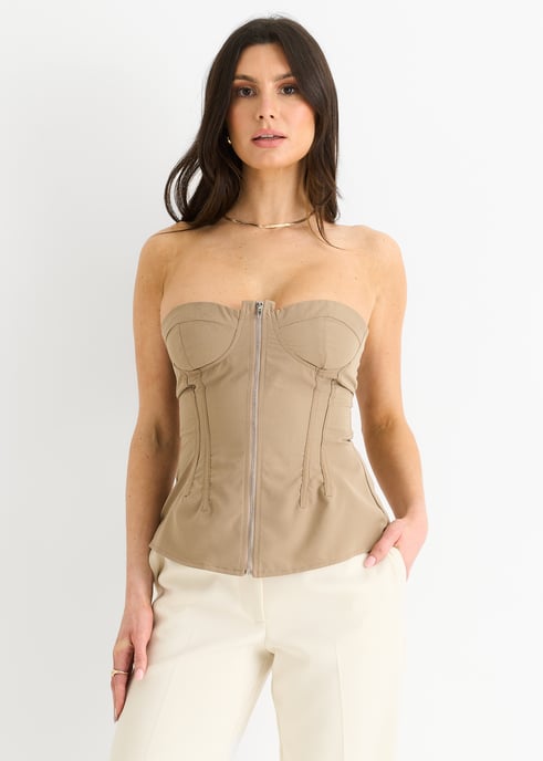 Top bandeau con detalle de costuras en piedra - Image 2