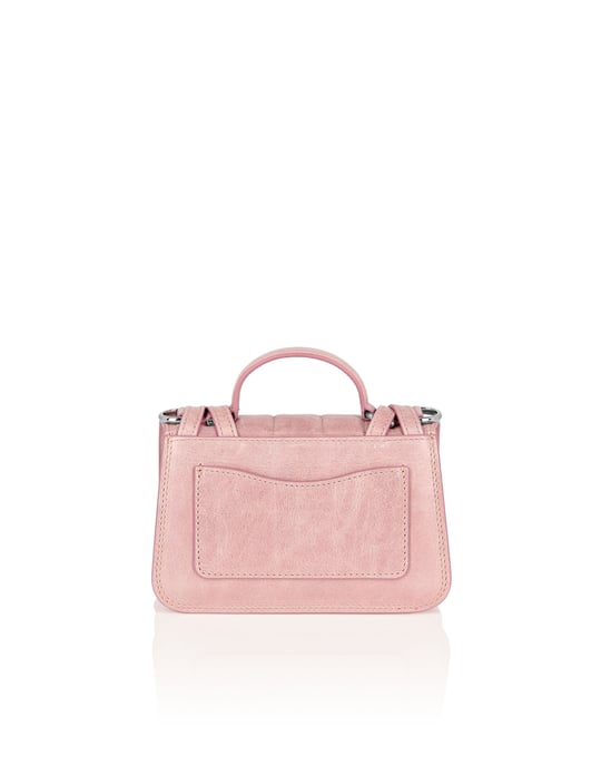 Shiny Crackle Leather Belt Handle Bag Small Hexagon - Image 2