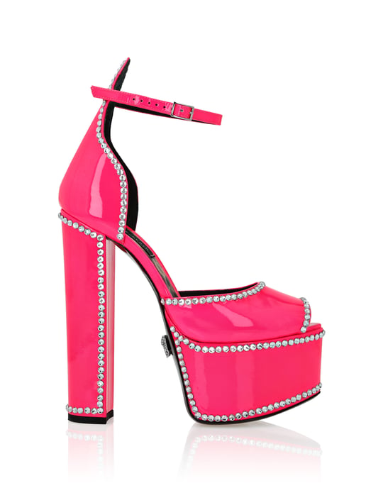 Patent Leather Platform Sandals Hi-Heels - Image 2