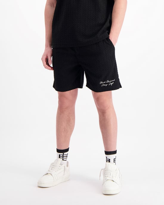 Pantalones Cortos de Terciopelo Terry Black Bananas, Negro - Image 6