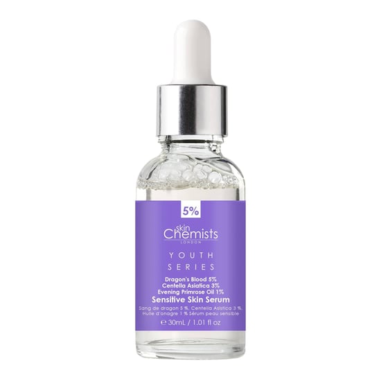 skinChemists Serie Juventud Suero para Piel Sensible Sangre de Dragón 5%, Centella Asiática 3%, Aceite de Onagro 1% 30ml - Image 1