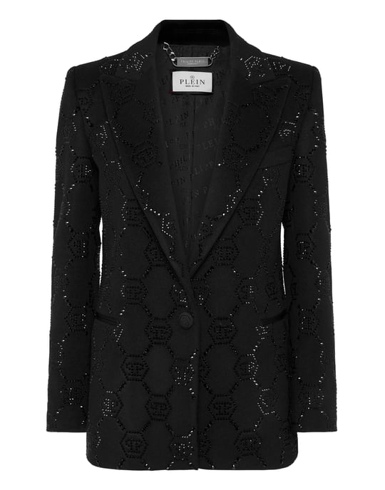 Wool Boxy Blazer Strass Monogram - Image 1