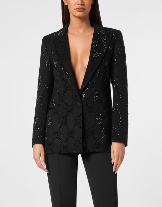 Wool Boxy Blazer Strass Monogram - Image 2