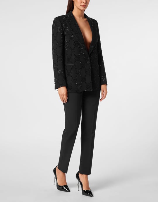 Wool Boxy Blazer Strass Monogram - Image 4