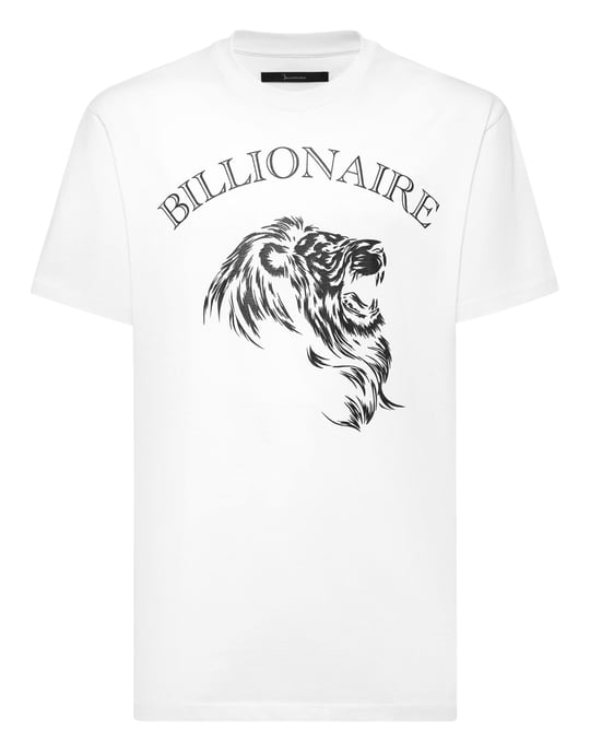 Embroidered Round Neck T-Shirt Lion - Image 1